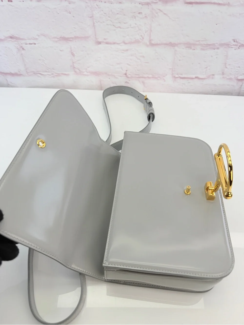Gucci New Calfskin Siena Shoulder Bag Grey
